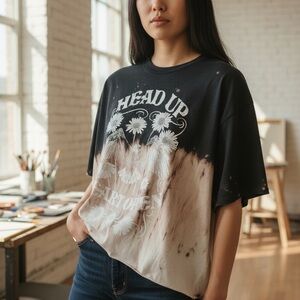 Graphic Black and Tan Women's Top